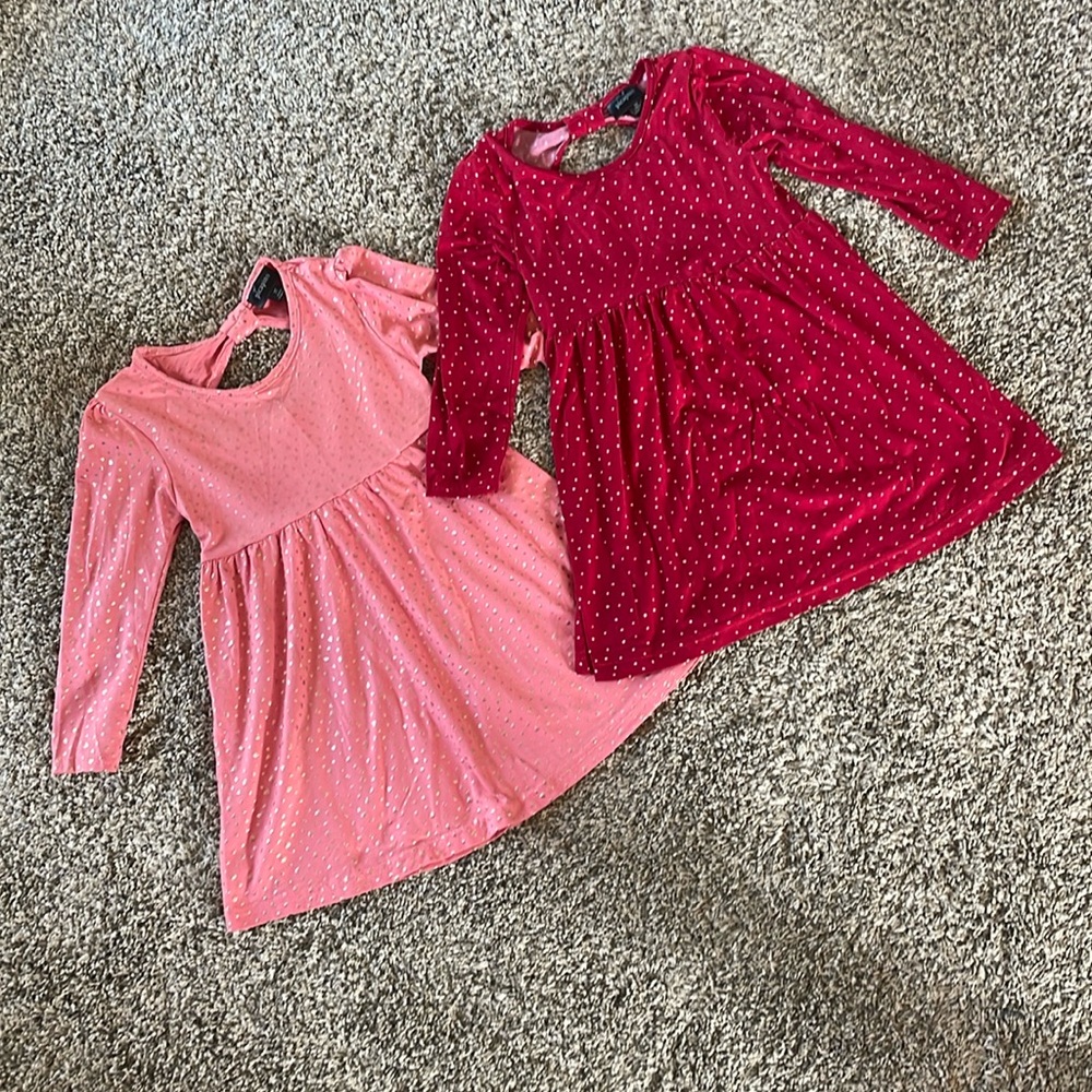 Girls Pink Sparkle Long-Sleeve Party Dress